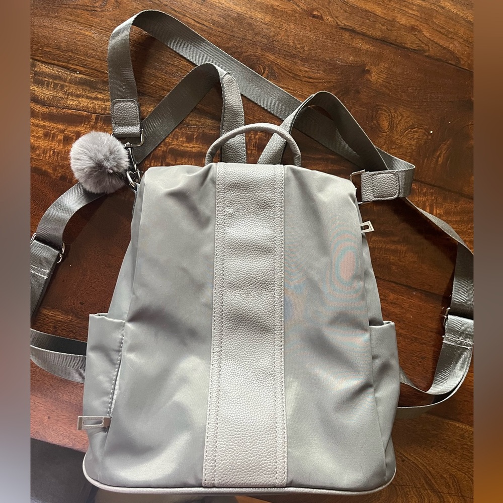 Women's Anti-Theft Nylon Lightweight Waterproof Gray Backpack Rucksack Pincnel